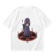 Olive T-Shirt With Purple Demon Cat On Pentagram And Candles
