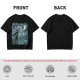 Olive T-shirt with Starry Night Style Fantasy Warrior Print