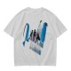 Olive Graphic T-Shirt With Futuristic Silhouette Figures Print