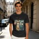 Olive T-Shirt With Grumpy Tabby Cat And Retro Cell Phone Print