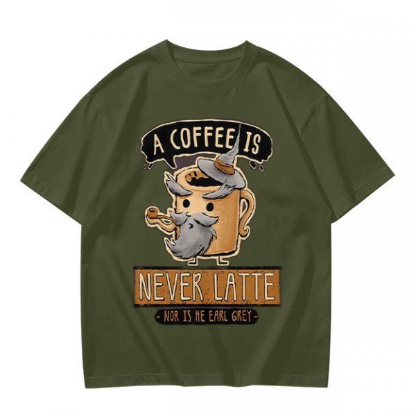 A Coffee Is Never Latte Wizard Mug T-Shirt Print