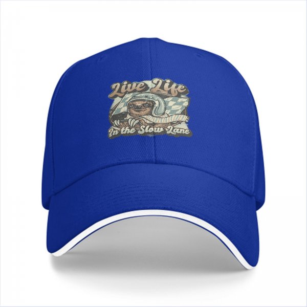Live Life In The Slow Lane Sloth Graphic Baseball Cap