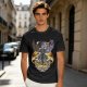 Olive T-shirt with dark fantasy winged warrior graphic print