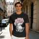 Olive T-shirt with Totoro and Cherry Blossom Tree Art Print