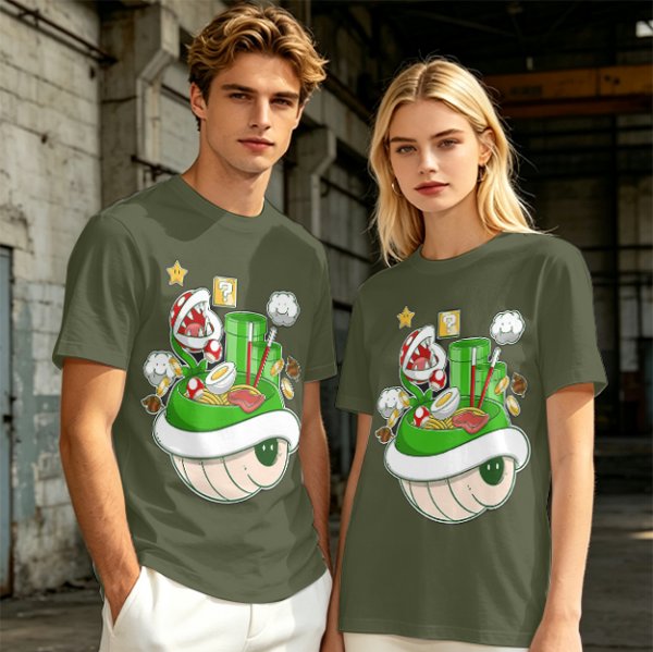 Super Mario Themed Ramen Graphic T-Shirt
