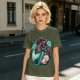 Olive T-Shirt With Mermaid And Seashell Graphic Print