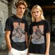 Olive T-shirt with Sushi Dragon Wave Graphic Print