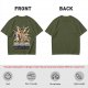Olive T-shirt with Hee-Hee-Man Master of Pop Lifting Barbell Graphic