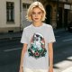Olive T-Shirt With Sailor Cat Tattooed Pipe Design