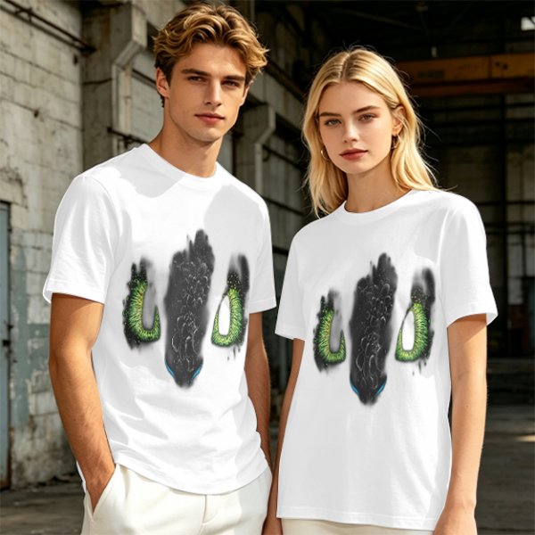 Olive Green T-Shirt With Dark Monster Face Graphic Print