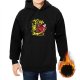Black Hoodie With Flash Panda Superhero Graphic