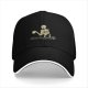 Black Baseball Cap With Skeleton Holding Mug Water Ripple Art
