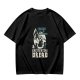 Olive graphic t-shirt with 'Fueled by Coffee & Existential Dread' grim reaper print
