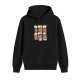 Black hoodie with comic style fox graphic print