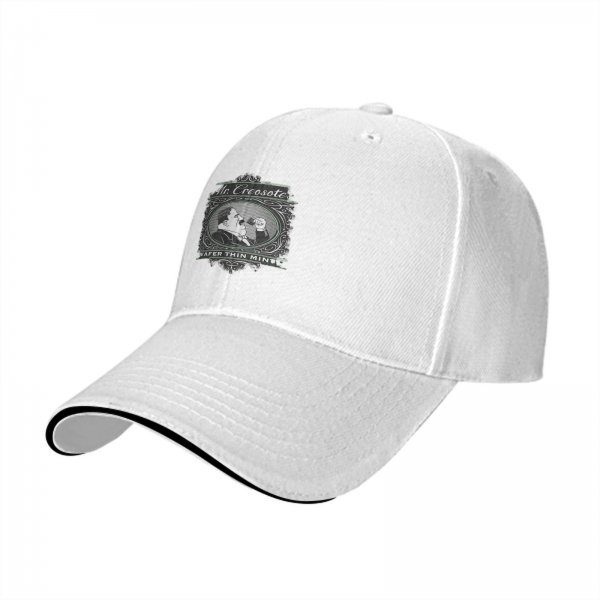 Black baseball cap with Mr. Creosote Wafer Thin Mints graphic