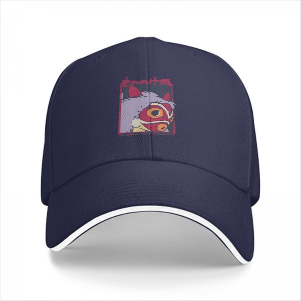 Black Baseball Cap With Princess Mononoke Mask Art Print