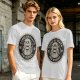Olive T-shirt with 'Cause of Death No Kisses' Skeleton Graphic