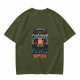 Olive t-shirt with 'I woke up in a good mood and then people happened' grumpy cat print
