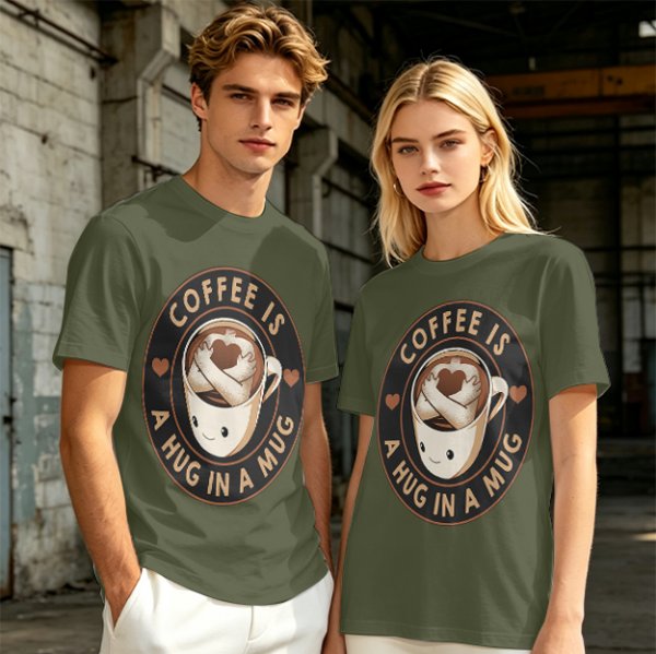 Coffee Is A Hug In A Mug Cute Graphic T-Shirt