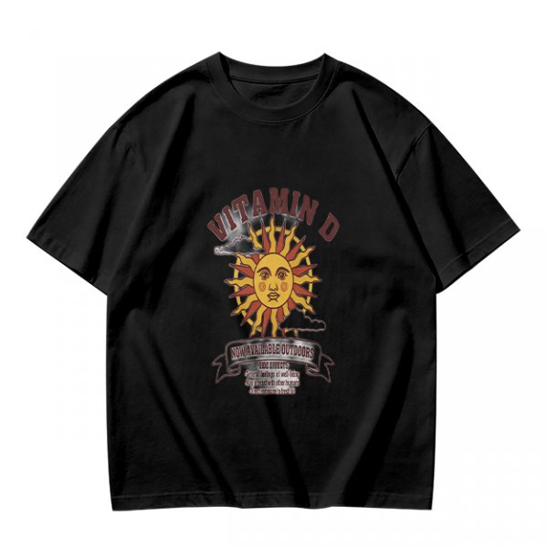 Olive t-shirt with Vitamin D sun graphic print