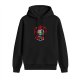 Black Hoodie With Red Dragon And Colorful Crystals Graphic