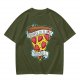 Olive T-Shirt With Pizza Slice 'Trapped In A Love Triangle' Print