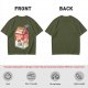 Olive green t-shirt with sarcasm juice carton and grumpy cat print