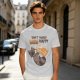 Oversized olive t-shirt with raccoon drinking beer graphic