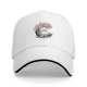 Black Baseball Cap with Cherry Blossom Tree and Whimsical Creature Print