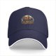 Black baseball cap with Halloween pumpkin skeleton graveyard graphic