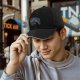 Black Baseball Cap With Monster Face Graphic Design