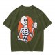 Olive Skeleton Holding Coffee Mug Graphic T-Shirt