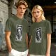 Olive T-shirt with The Death Tarot Card Grim Reaper Graphic
