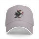 Black Baseball Cap With Cosmic Penguin Holding Ice Cream Print