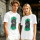Oversized Olive T-Shirt With 'On My Way To Overreact' Cat Graphic