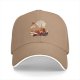Black baseball cap with anime silhouette graphic of two characters