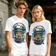 Spirited Away Bathhouse Graphic Tee with No Face and Dragon Art