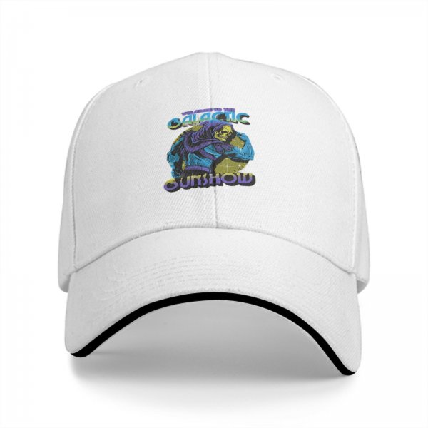Black baseball cap with Galactic Gunshow skeleton graphic print