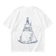 Olive T-shirt with Totoro in Snow and Small Blue Creature Print