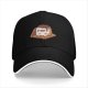 Black Baseball Cap With Cute Smores Character Print