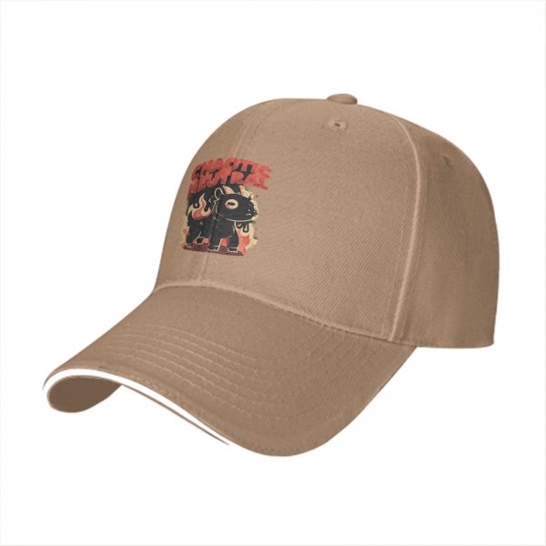 Black Baseball Cap With Chaotic Neutral Hellhound Fire Art Print
