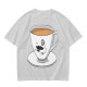 Olive Green T-Shirt With Dapper Cartoon Teacup Graphic