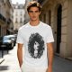 Olive T-Shirt with Kodama Forest Spirit Floral Wreath Print