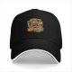 Black Baseball Cap with Vintage Themed Graphic Print