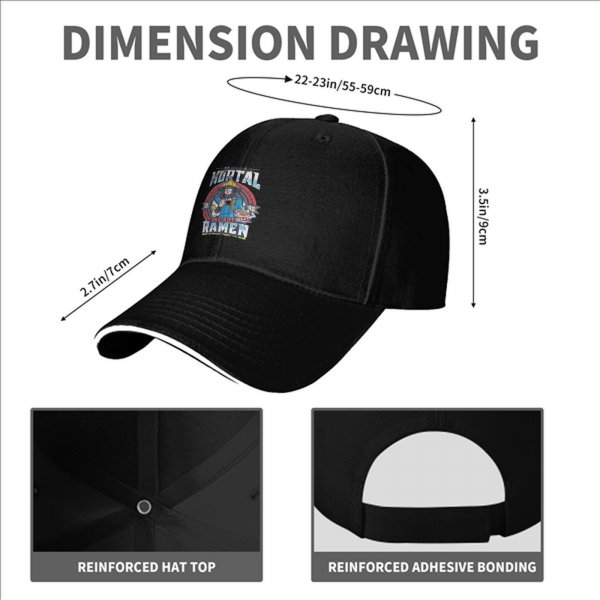 Mortal Instant Ramen Graphic Black Baseball Cap