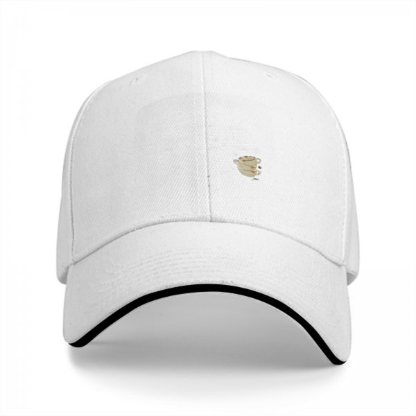 Black Baseball Cap With Stacked Coffee Cups Graphic