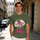 Olive T-Shirt With Rad Skating Radish Cartoon Graphic
