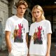 Olive Graphic T-Shirt with King Evolution Character Silhouettes
