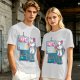 Olive T-Shirt With Cute Artist Cat Art Because Murder Is Wrong Print