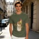 Olive T-Shirt With Surprised Burning Marshmallow Graphic